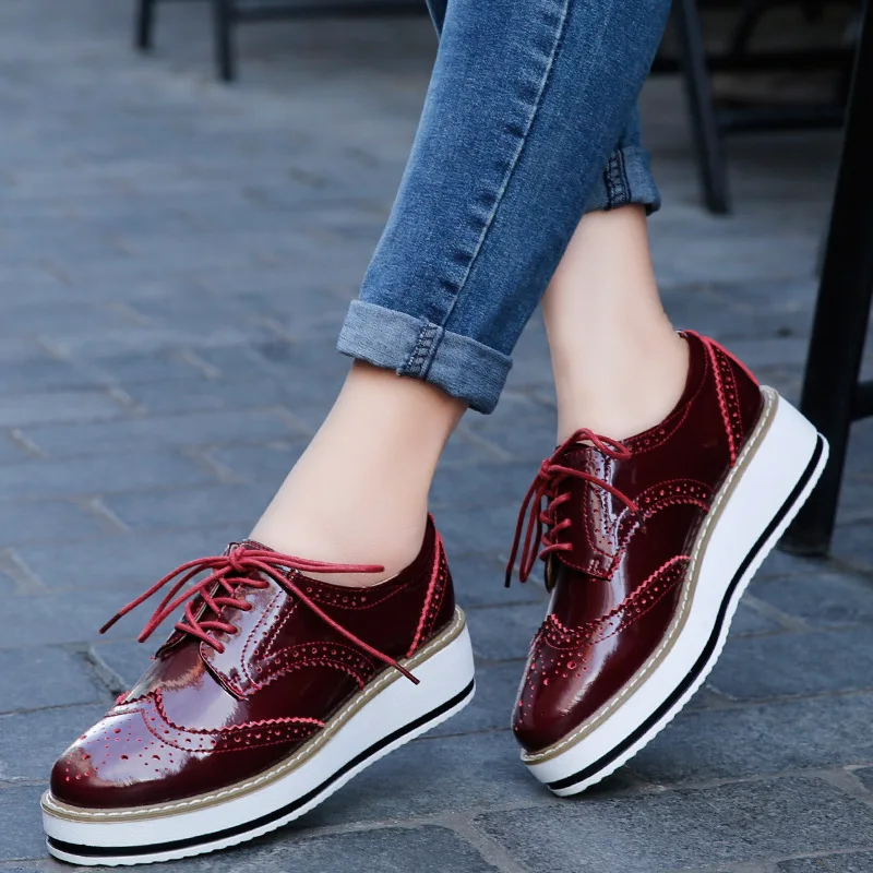 Sepatu Oxford wanita, alas kak - Oxford Lace Up Women ulasan dan harga