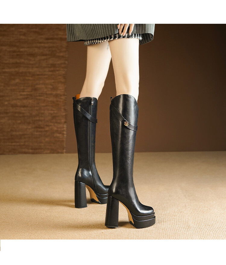 Sepatu Bot Setinggi Lutut Kuli - Knee High Boots Women ulasan dan harga