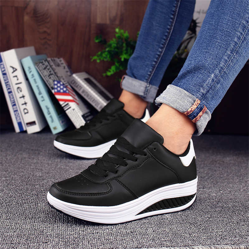 Sepatu Kets Platform Tinggi Ox - Oxford Lace Up Women ulasan dan harga