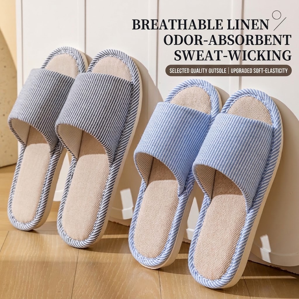 Sandal Linen Rami Bernapas unt - Mule Slip On ulasan dan harga